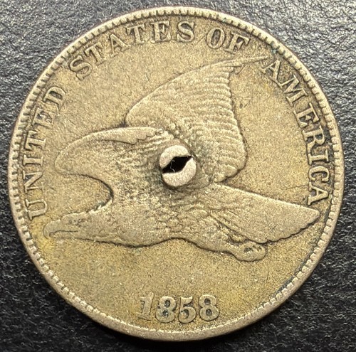 1858 flying eagle cent - flying, penny